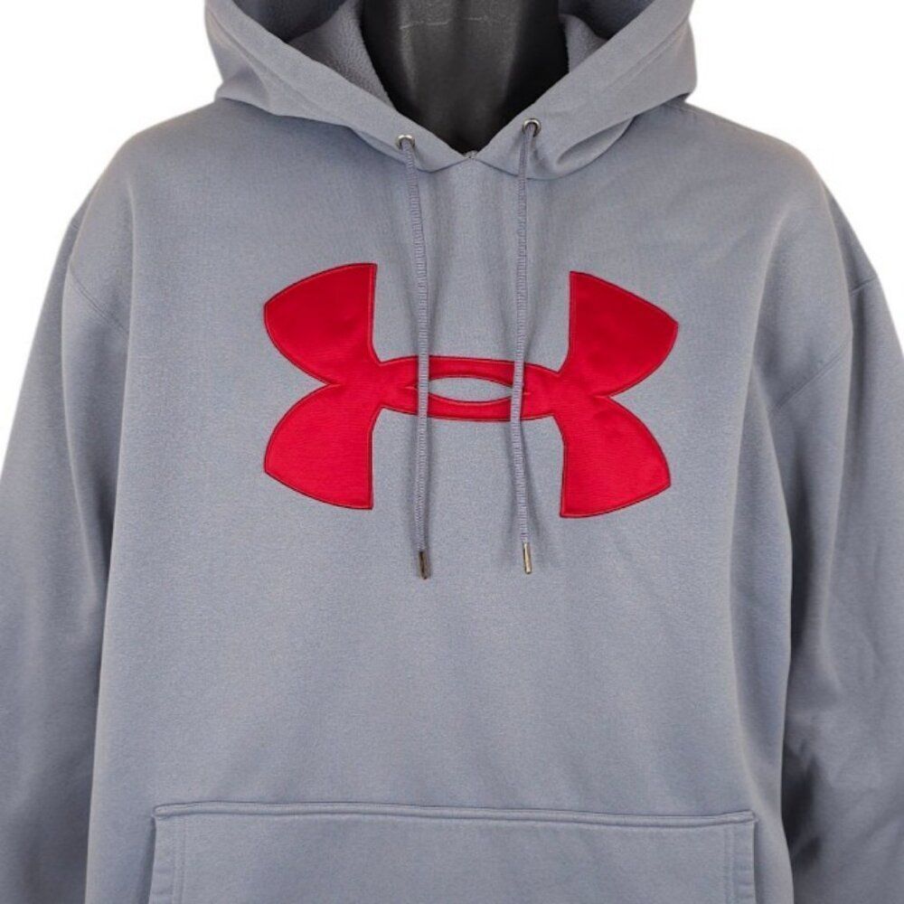 Under Armour Sweatshirt Hoodie Mens Size Large Gray Pullover Athletic